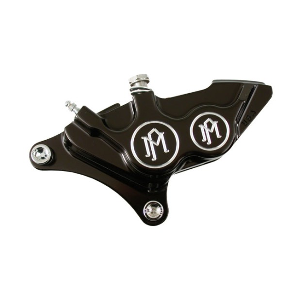 PM 4-Kolben Bremssattel vorne links Schwarz f. Harley-Davidson BigTwin und XL