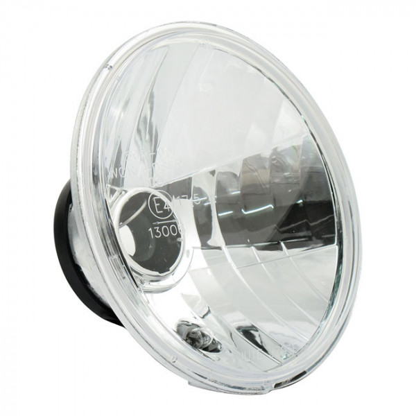 7" Scheinwerfereinsatz Klarglas Diamond Cut für Harley Davidson mit E-Zeichen