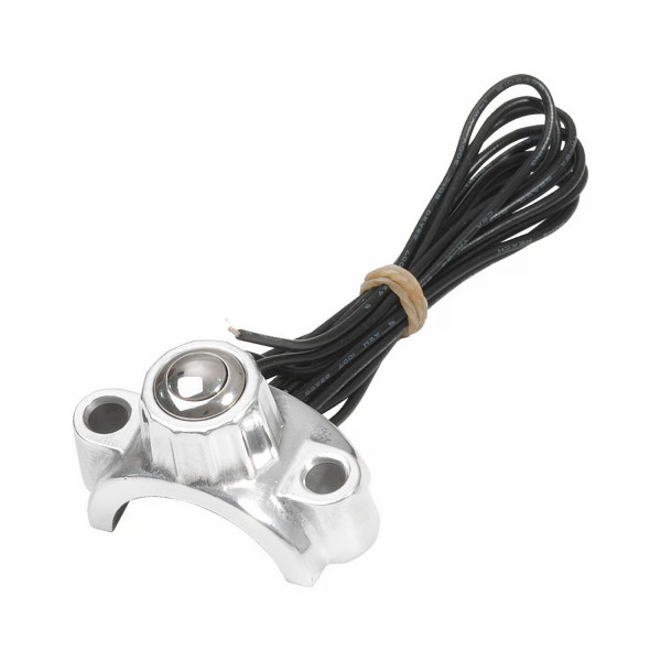 Kustom Tech Lenkerklemme mit Mikroschalter Alu poliert 1" für Harley-Davidson