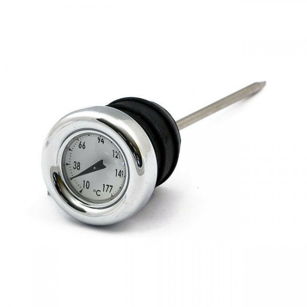 Ölmessstab m. Thermometer Chrom weiß f. Harley Davidson FX,FL, XLCH