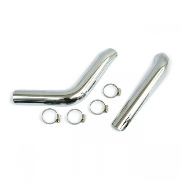1 Paar Auspuff Hitzeschilde Chrom, für Harley-Davidson Softail, FXR 84-09