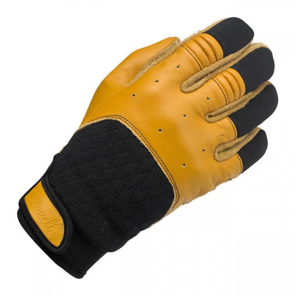 Biltwell Bantam Motorrad Handschuhe, Leder Synthetik Mix, beige schwarz Größe L