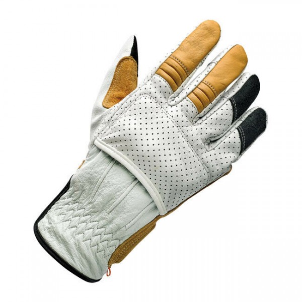 Biltwell Borrego Motorrad Handschuhe, Leder, grau, Größe XL CE geprüft!