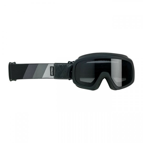 Biltwell Overland Goggle, Motorradbrille, grau-schwarz für Jethelm, Antibeschlag