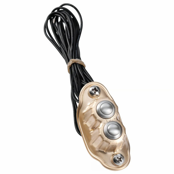 Kustom Tech Deluxe Dual-Taster Messing satin Lenkerschalter für Harley-Davidson