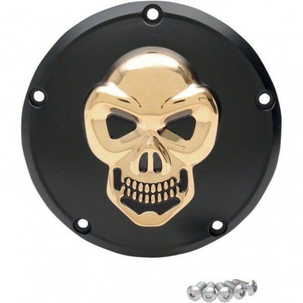 heute Gold f Davidson Twin Cam 99 3D Skull Kupplungsdeckel Schwarz Harley 