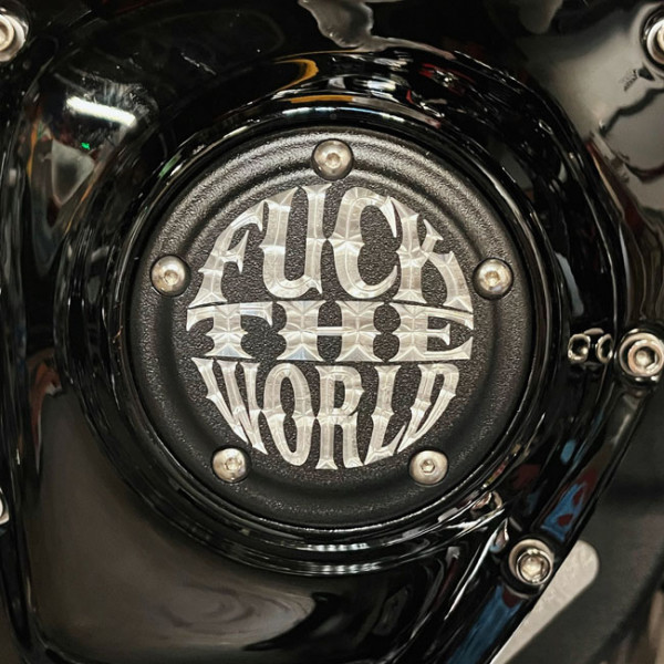 Indian Larry Point Cover FTW Mattschwarz für Harley-Davidson Twin Cam 99-17