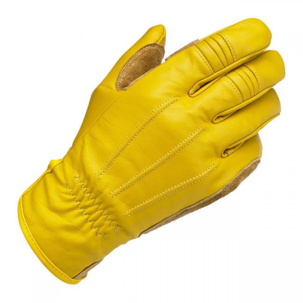 Biltwell Work Motorrad Handschuhe, Echtleder, Gold Größe M