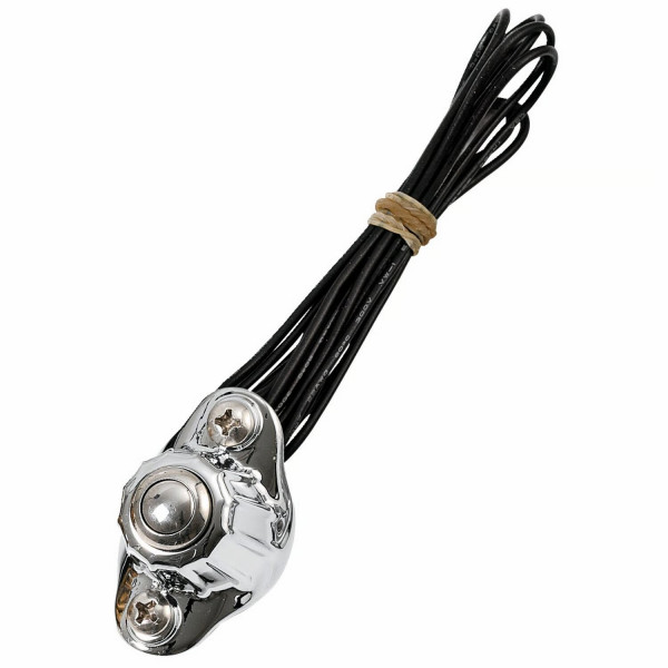 Kustom Tech Deluxe Single-Taster Chrom pol. Lenkerschalter f.Harley-Davidson
