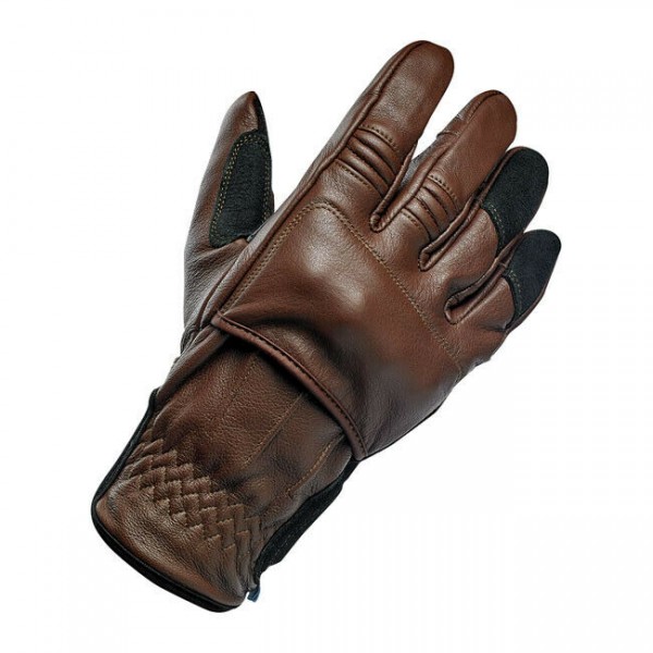 Biltwell Belden Motorrad Handschuhe, Leder, braun, Größe S CE geprüft!