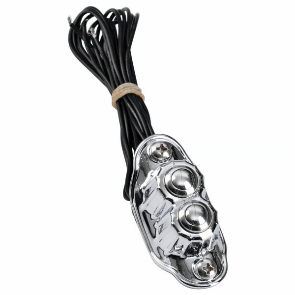 Kustom Tech Deluxe Dual-Taster Chrom pol. Lenkerschalter für Harley-Davidson