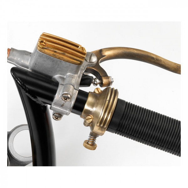 Kustom Tech Gaszuggehäuse Messing roh für Harley Davidson mit 1" Lenker