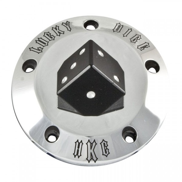 HKC Point Cover Lucky Dice, pol., f. Harley-Davidson Twin Cam 99-17