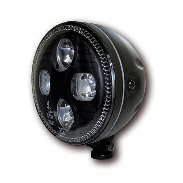 Scheinwerfer LED Atlanta 5 3/4" Schwarz, für Harley - Davidson mit E-Prüfzeichen