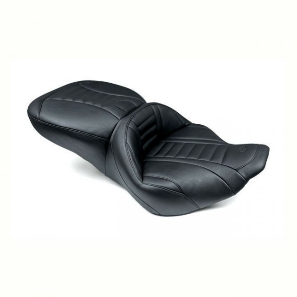 Mustang Deluxe Touring Sitzbank Schwarz, f. Harley-Davidson FLHR, FLHX 97-07