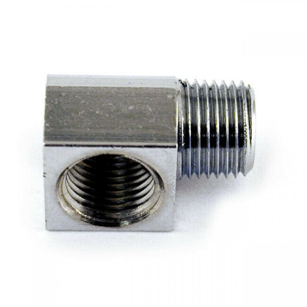 Ölleitungsfitting, Chrom, 90°, 1/8NPT auf 1/8NPT, für Harley-Davidson