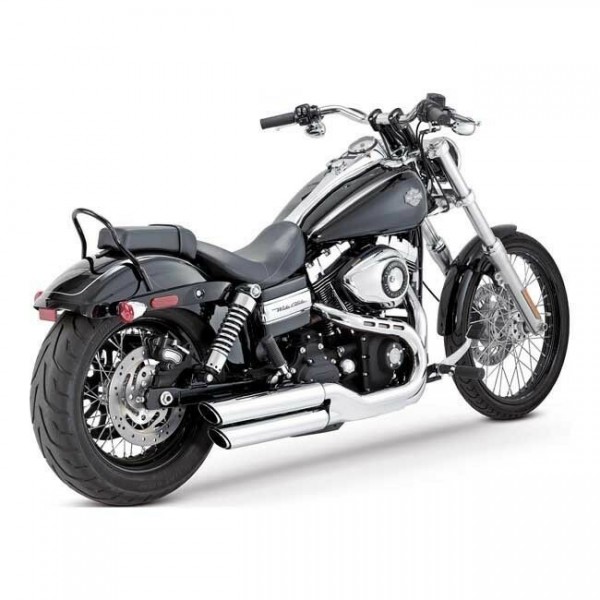 Vance & Hines Twin Slash Slip-Ons Chrom f. Harley - Davidson Fatbob / Wide Glide