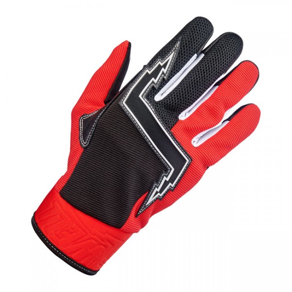 Biltwell Baja Motorrad Handschuhe Rot Schwarz Größe M CE geprüft