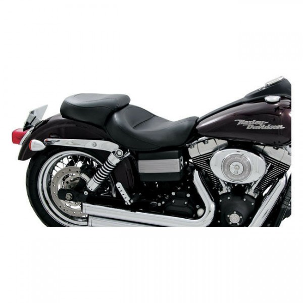 Mustang Wide Touring Sitzbank Schwarz, f. Harley-Davidson Dyna 06-17