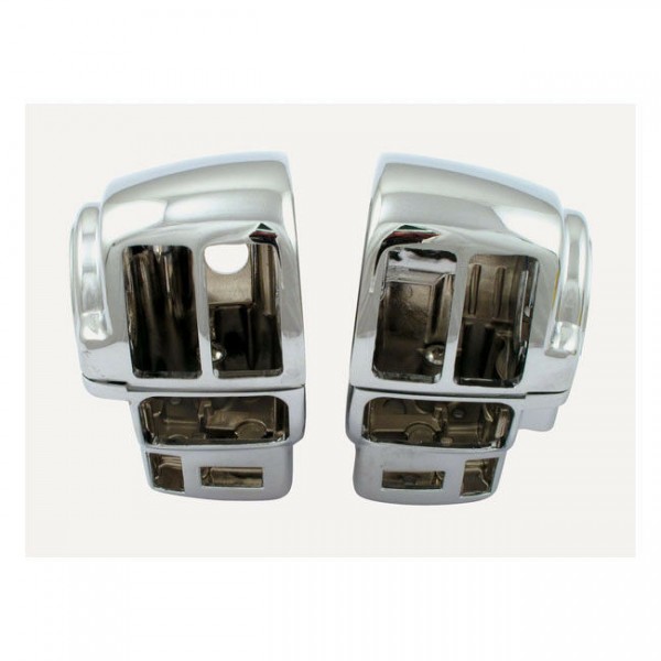 Schaltergehäuse 1 Paar Chrom f. Harley-Davidson Touring 08-13 Tempomat+Radio+CB