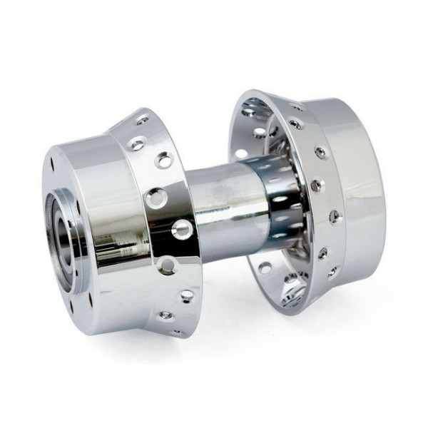 Radnabe vorne Speichenrad Doppelscheibe Chrom, für Harley-Davidson Touring 00-07