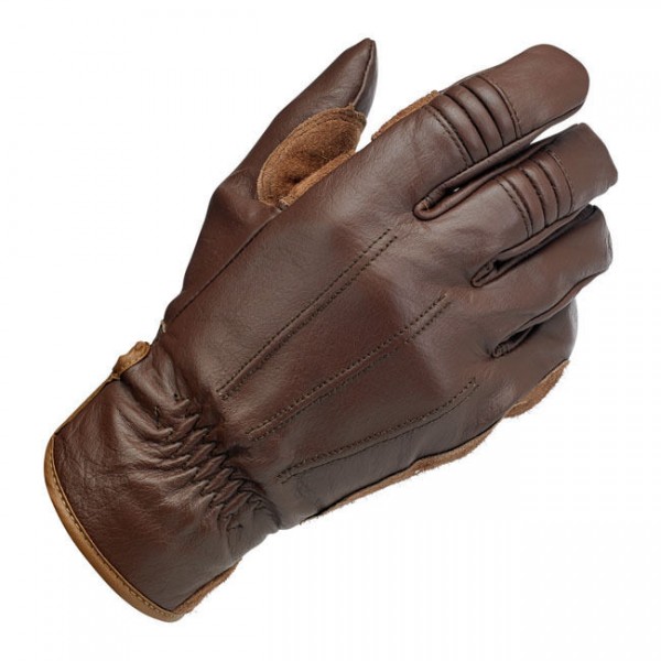 Biltwell Work Motorrad Handschuhe, Echtleder, braun Größe S