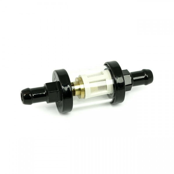 High Flow Benzinfilter 3/8" Schwarz mit Schauglas, für Harley - Davidson