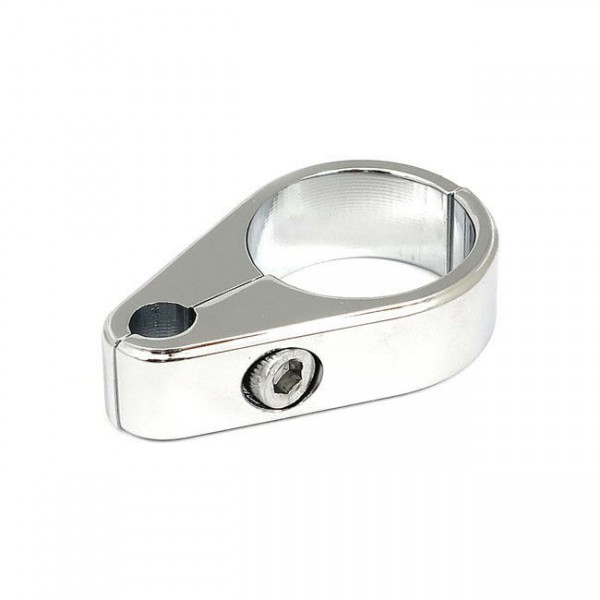 Kabelklemme, Lenkerklemme 1 1/4" Chrom, 1 Bohrung 6mm, f. Harley - Davidson