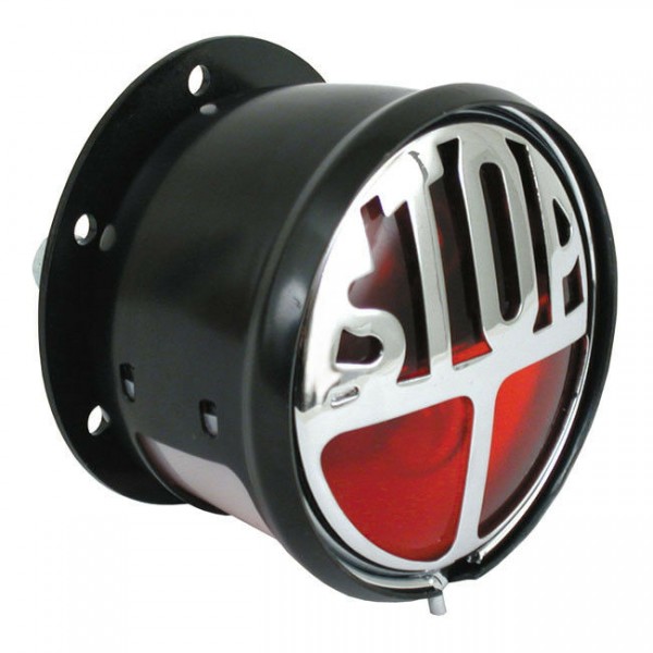 Rücklicht Stop, Schwarz - Chrom mit Schraubplatte, für Harley - Davidson