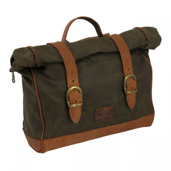 Longride Satteltasche Old Chopper Mini aus Waxcotton Khaki für Harley-Davidson