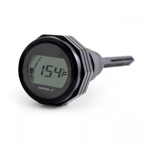 Koso Ölmessstab mit Thermometer Schwarz für Harley-Davidson Touring 17-22