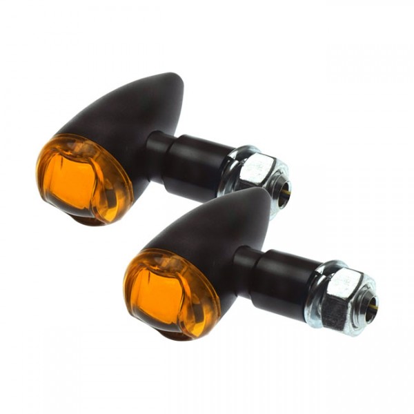 Blinker PB2 Schwarz, Glas Orange, LED, f. Harley-Davidson mit E-Zeichen