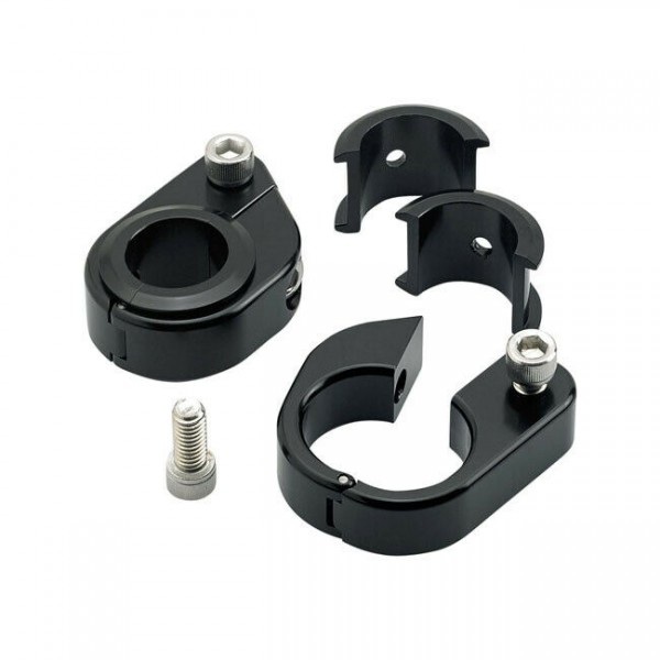 Biltwell Speed Clamps, Tachomontage, gerade, Schwarz, für Harley-Davidson