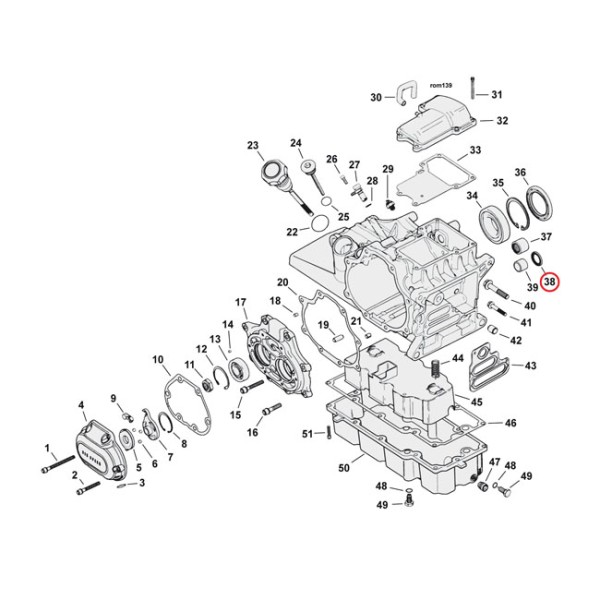 Dichtung Schaltarm 37101-84 A/B für Harley-Davidson Big Twin 79-84, XL 86-05