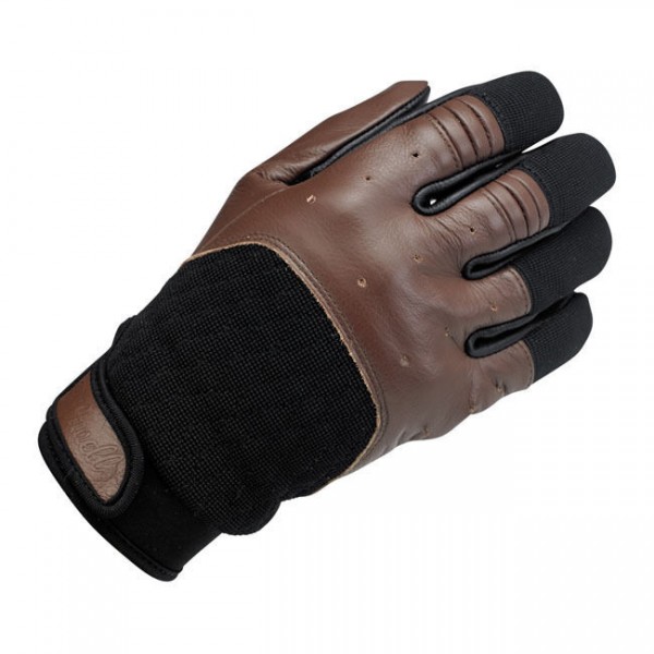 Biltwell Bantam Motorrad Handschuhe, Leder Synthetik Mix, braun schwarz Größe M