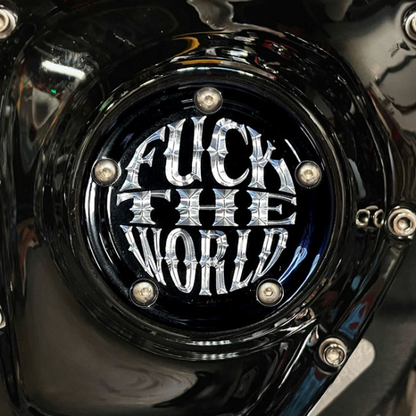 Indian Larry Point Cover FTW Glanzschwarz für Harley-Davidson Twin Cam 99-17