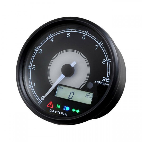 Velona Drehzahlmesser 80mm, Schwarz, 9000 RPM, für Harley-Davidson