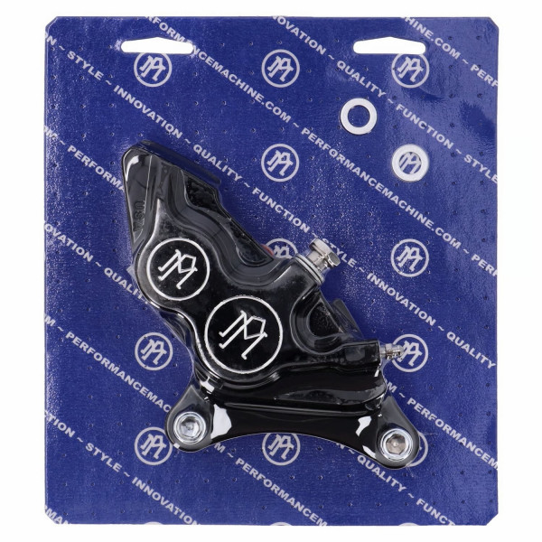 PM 4-Kolben Bremssattel vorne rechts Schwarz f. Harley-Davidson BigTwin und XL
