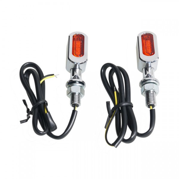 3-1 Blinker Fastline LED. Chrom, Glas Orange, für Harley-Davidson mit E-Zeichen
