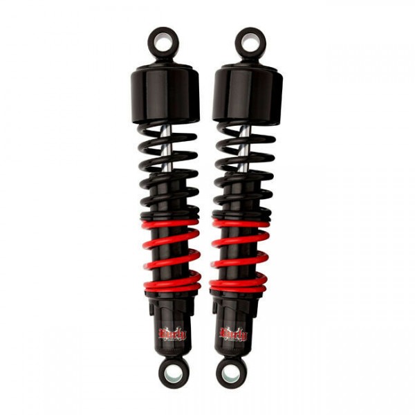 Burly Stiletto Stoßdämpfer 13,5" Schwarz, für Harley Davidson Dyna 91-17