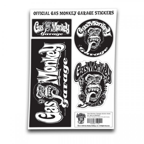 Gas Monkey Garage Sticker Set, 4 Aufkleber