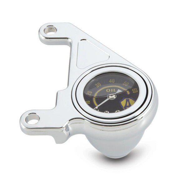 Arlen Ness Öldruckmesser Smooth Chrom 60PSI für Harley-Davidson Twin Cam 99-17