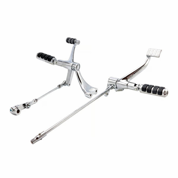 Boone Fußrastenanlage Chrom mit Iso-Peg Fußrasten für Harley-Davidson XL 14-22
