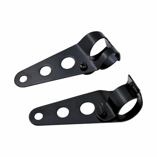 Frisco Side-Mount Scheinwerferhalter Set Schwarz f. Harley-Davidson m. 41 Gabel