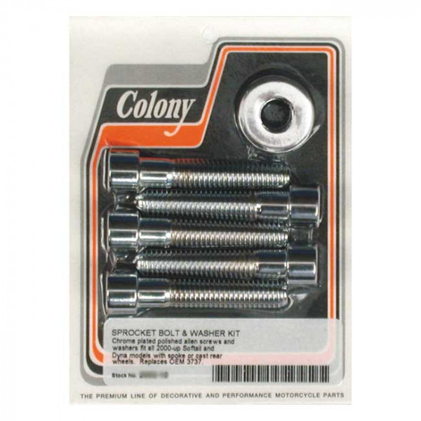 Colony Montagekit Riemenrad #3737 Chrom für Harley-Davidson Softail, Dyna 00-05