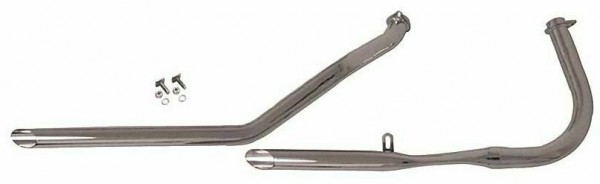 Paughco Auspuffanlage Drag Pipes Slash Cut Chrom f. Harley-Davidson Early Shovel