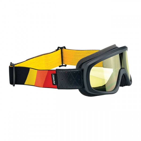 Biltwell Overland Goggle, Motorradbrille, gelb-schwarz für Jethelm, Antibeschlag