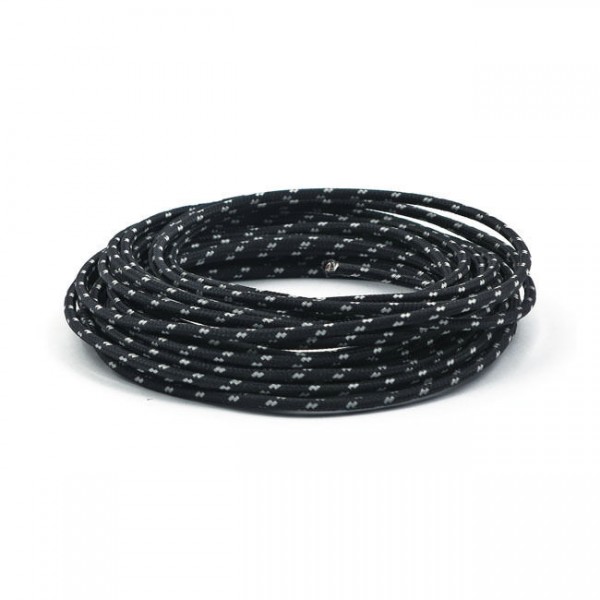 Vintage Kabel 1,5mm schwarz - weiß für Harley - Davidson 7,5m