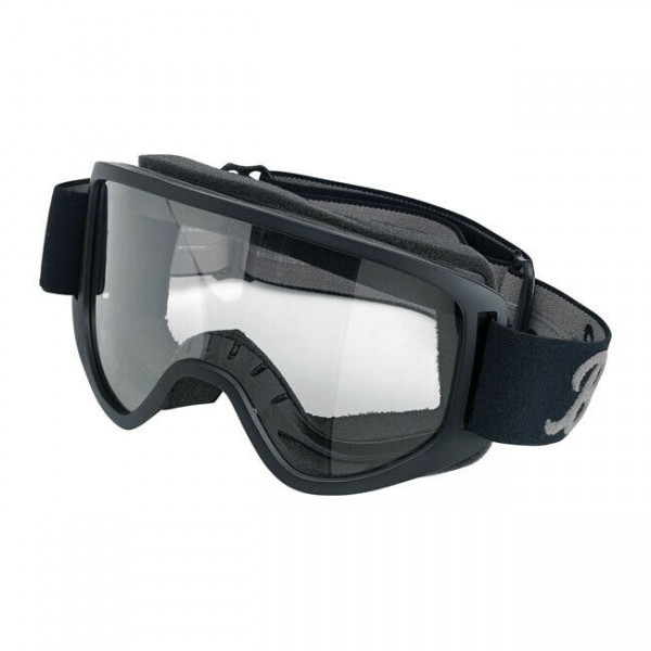 Biltwell Moto Goggle 2.0, Motorradbrille, Schwarz, für Jethelme / Antibeschlag!