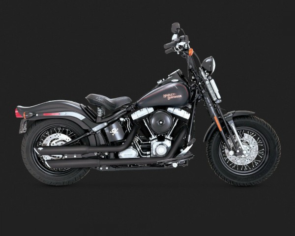 Vance & Hines Twin Slash Slip-Ons schwarz, f. Harley-Davidson FLST, FLS 07-16